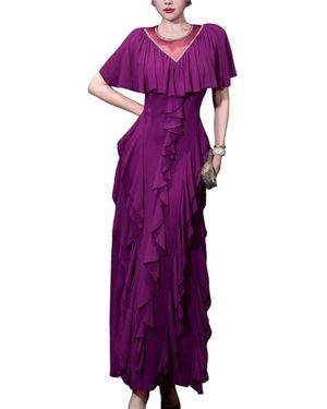 BURRYCO Solid Maxi Dress - Purple
