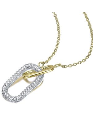 Genevive Jewelry 14K Diamond Cz Chain Necklace - Metallic