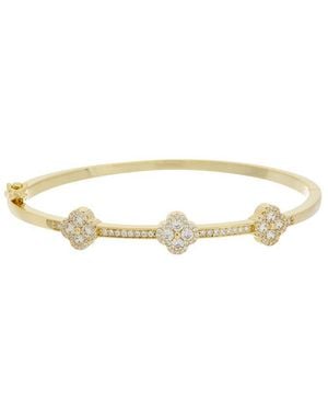 Juvell 18K Plated Cz Bangle Bracelet - White