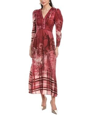 Marchesa Marchesa Rosa Twill Midi Dress - Red
