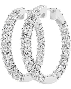 Lab Grown Diamonds Lab-Grown Diamond Hoop Earrings - White