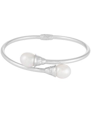 Splendid 9.5-10Mm Pearl Cz Bypass Bracelet - White