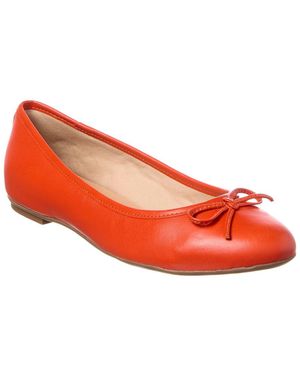 French Sole Emerald Leather Flat - Red