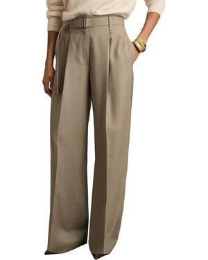 Reiss Clara Wide Leg Wool Trouser - Natural