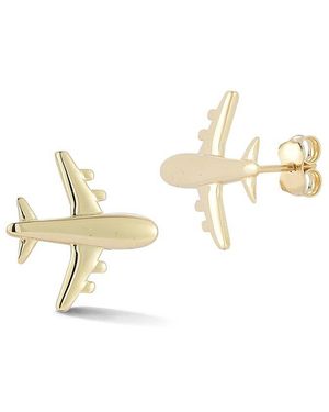 Ember Fine Jewelry 14K Airplane Stud Earrings - White