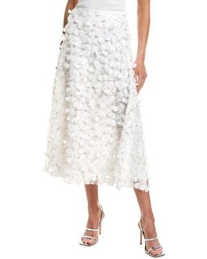 Endless Rose 3D Floral Maxi Skirt - White