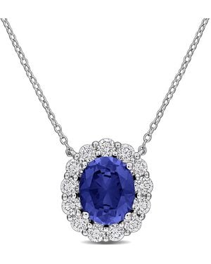 Created Forever 6.90 Ct. Tw. Lab-Grown Diamond & Lab-Grown Created Sapphire Pendant - Blue