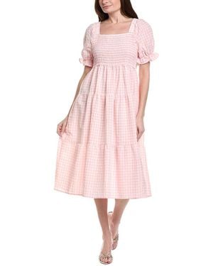 IPPONELLI Gingham Print Midi Dress - Pink