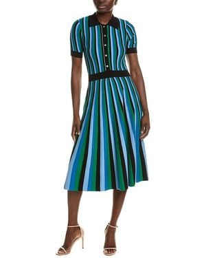 Tahari The Ana Striped Jumper Dress - Blue