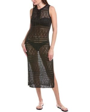 Salty Lemon Laced Up Front Maxi Dress - Brown