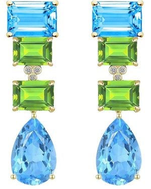 Kai Fine Jewelry 14K 17.83 Ct. Tw. Diamond & Gemstone Drop Earrings - Blue