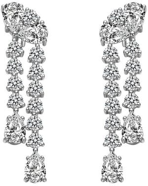 Rachel Glauber Diamond Cz Dangle Earrings - White
