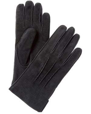 Portolano Wool-Lined Suede Gloves - Black