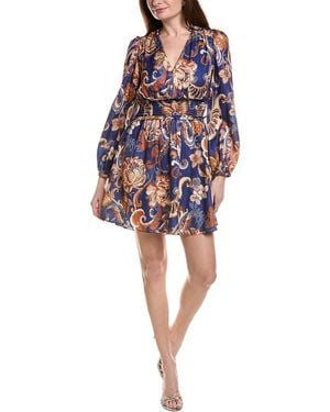 Adrianna Papell Long Sleeve Mini Dress - Red