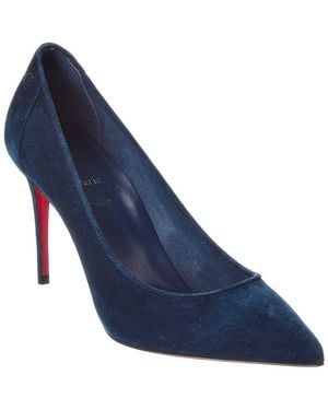Christian Louboutin Kate 85 Suede Pump - Blue
