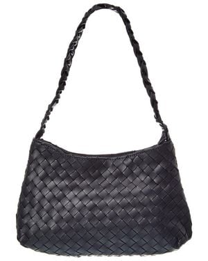 Isabella Rossetti Kaia Hand-Woven Leather Shoulder Bag - Black