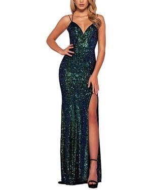 Vincent Sleeveless Embellished Maxi Dress - Blue
