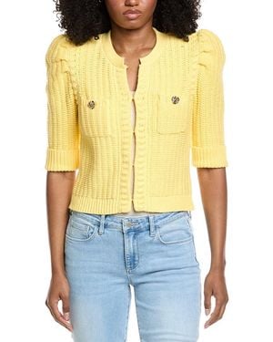 L'Agence Delilah Crop Textured Cardigan - Yellow