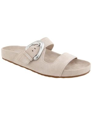 Aerosoles Lemon Leather Flat Sandal - White