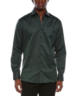 Eterna Modern Fit Dobby Shirt - Green