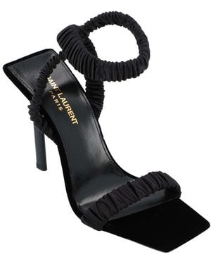 Saint Laurent Silk Pam Sandal (Authentic Pre-Loved) - Black
