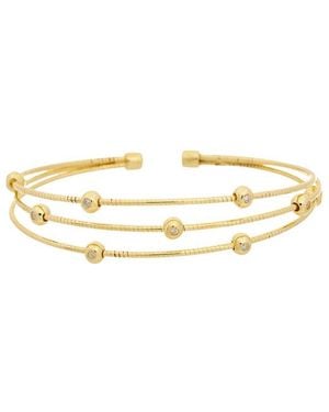 Meshmerise 18K Plated 0.18 Ct. Tw. Diamond Bangle Bracelet - Metallic