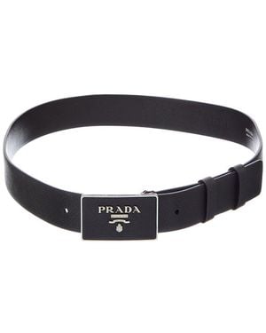 Prada Saffiano Leather Belt - Blue