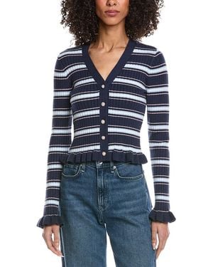 Laundry by Shelli Segal Ruffle Hem Cardigan - Blue