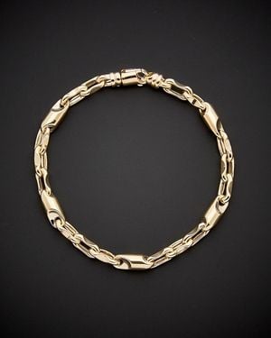 Italian Gold 14k Bullet Link Bracelet - Black