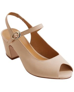 Bernardo Bailen Leather Peep Toe Heeled Sandal - Natural