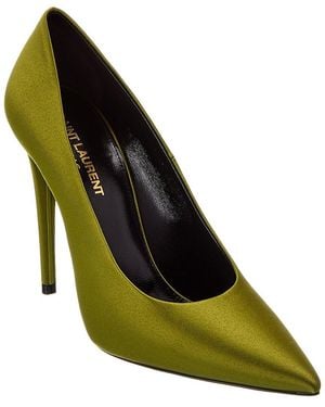 Saint Laurent Monceau 110 Satin Pump - Yellow