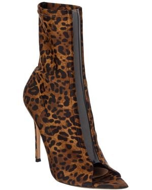 Gianvito Rossi Hiroko 105 Lycra & Vinyl Bootie - Brown