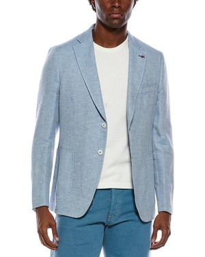 Isaia Capri Linen, Cashmere, & Silk-Blend Sport Jacket - Blue