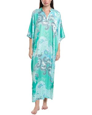 Natori Flourish Printed Satin Night Gown - Blue