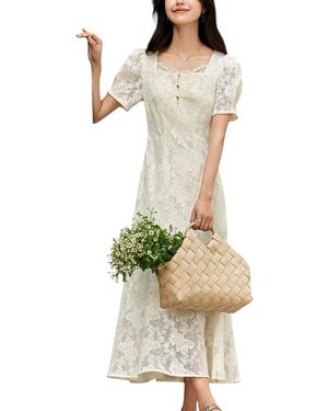 OUNIXUE Midi Dress - White