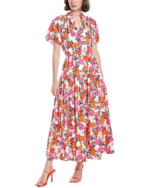 Hermoza Pia Midi Dress - Red