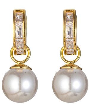 Eye Candy LA Pearl Cz Alessia Dangle Earrings - Metallic