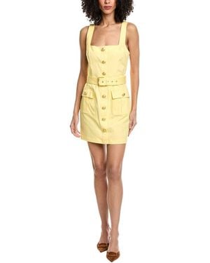 L'Agence Midy Button Front Mini Dress - Yellow