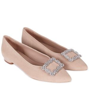 Menina Step Tiara Pointy Leather Ballet Flat - Pink