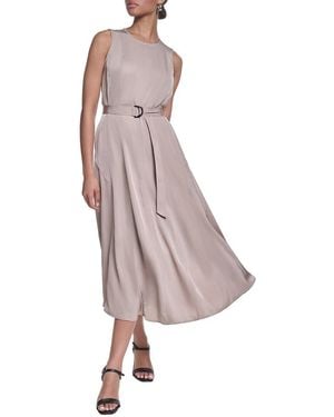 KARL LAGERFELD Satin Midi Dress - Natural