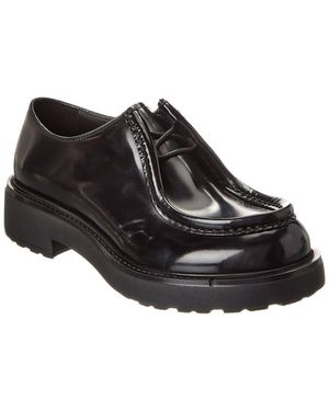 Prada Brushed Leather Derby Shoe - Black