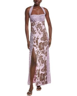 Free People Love You Most Printed Maxi Slip Dress - Red