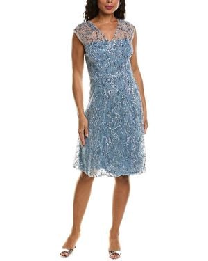 JS Collections Jay Flare Cocktail Dress - Blue