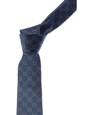 Gucci Interlocking G Silk Tie - Blue