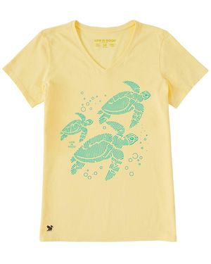 Life Is Good. Crusher V-Neck T-Shirt - Yellow