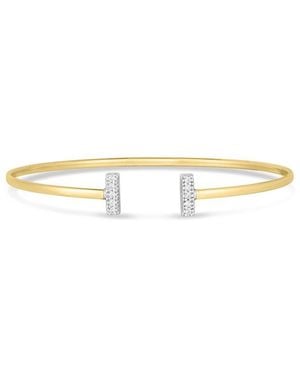 Italian Gold 14K 0.08 Ct. Tw. Diamond Accent Bar Bangle Bracelet - White