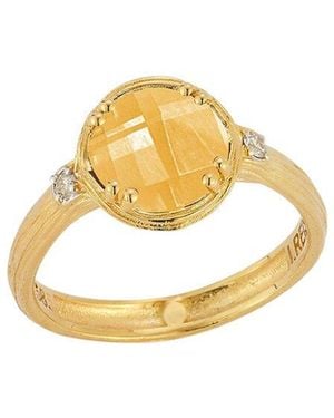 Reiss 14k 1.80 Ct. Tw. Diamond & Citrine Cocktail Ring - Metallic