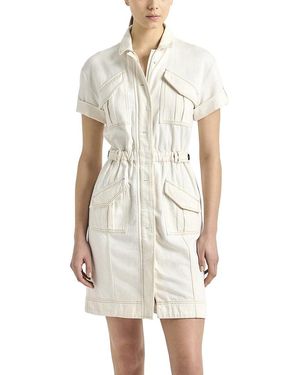 10 Crosby Derek Lam Clotilde Linen-Blend Dress - White