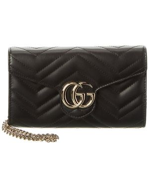 Gucci Gg Marmont Leather Crossbody - Black
