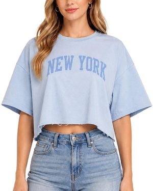 Prince Peter Oversized Crop Top - Blue